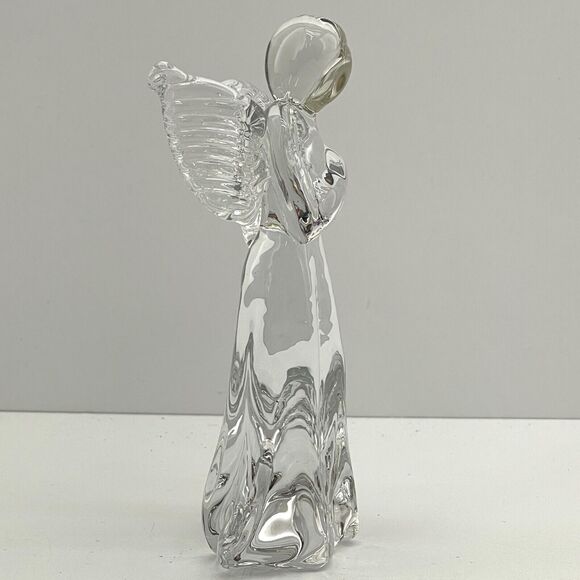 Christmas Nativity Clear Glass Angel Figurine Praying Hands Guardian 6.75 Tall - Picture 4 of 9